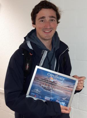Amaury with certificate